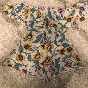 Off the shoulder floral romper
